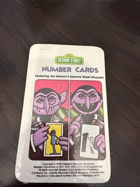 Sesame Street Number Cards - Purple and Pink Count Muppet Artwork